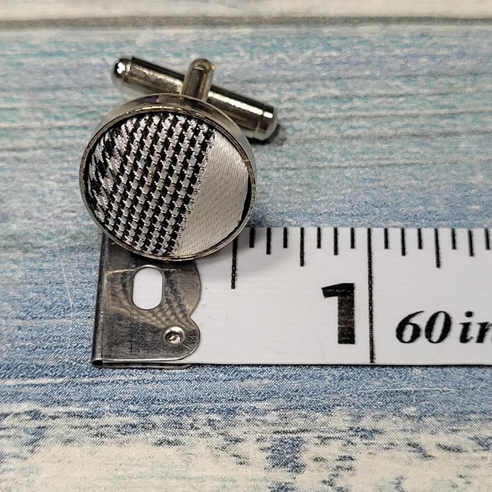 Fabric Black and white Cufflinks